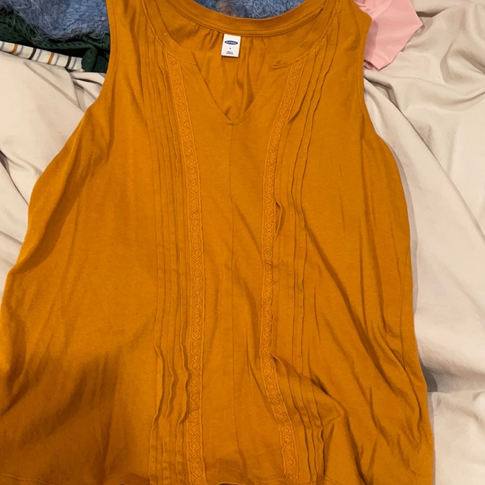 mustard yellow , v-neck tank top